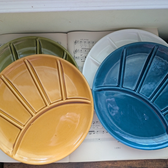 Set Of 4 Japan Sushi Or Fondue Colorful Ceramic Dining Plates Set - Picture 1 of 9
